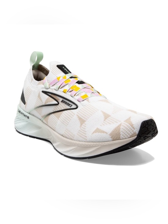Brooks Shoes - Brooks Levitate Stealthfit 6 White & Tan Running Shoe